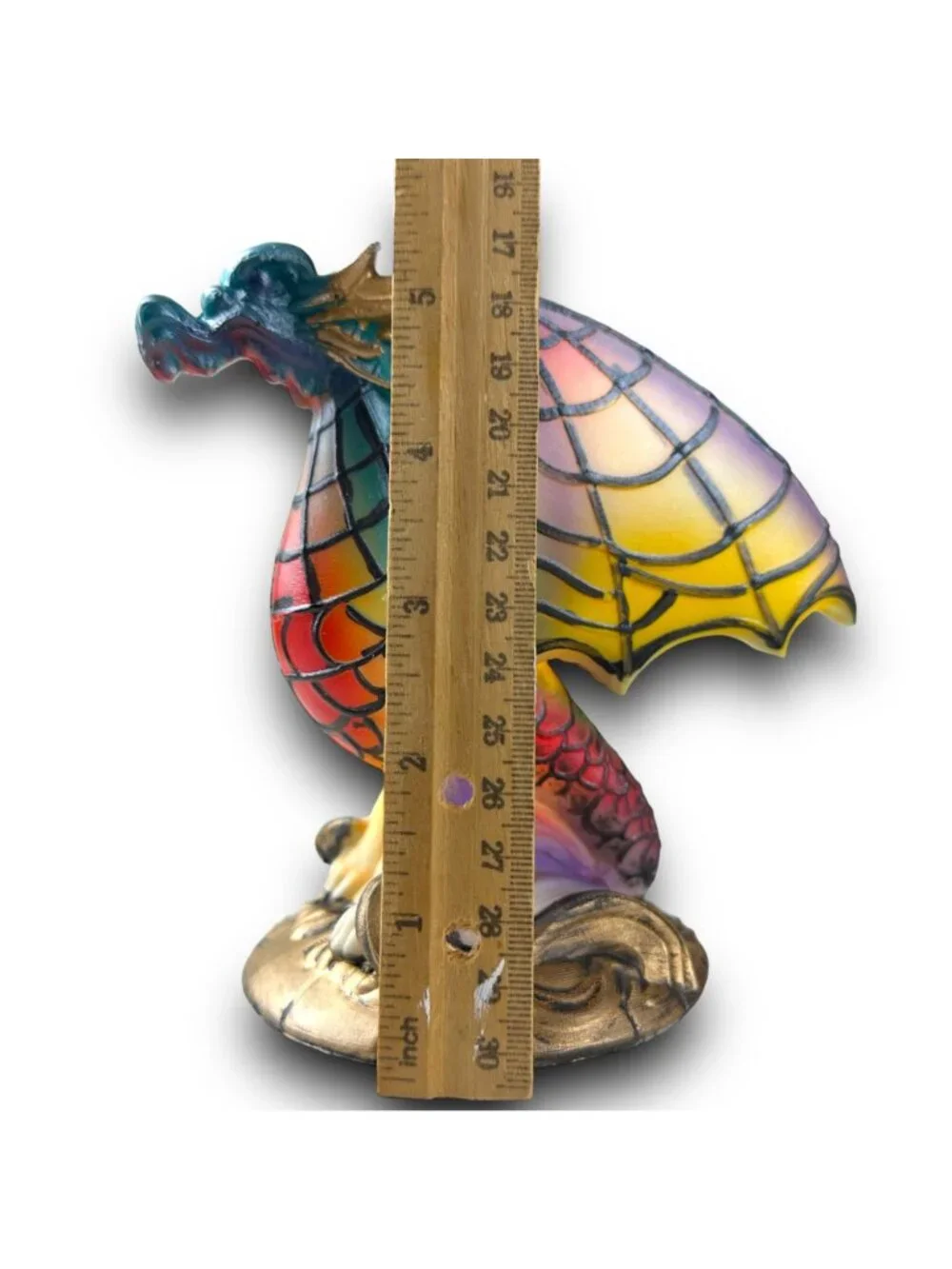 Hand-Painted Multicolor Dragon Lamp Figurine - 10